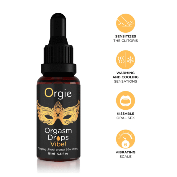 Orgasm Drops Vibe! – Orgie | Gotas Orgasmicas Besables con Efecto Vibración 6/10 Sabor Durazno - Imagen 5